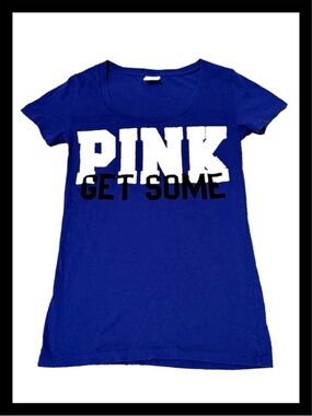 💕ⓅⒾⓃⓀ ⓋⓈ Y2K/Rare Blue “PINK GET SOME”  Tee✨EUC✨💕